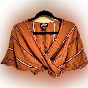 Angie Crop Top size small, Copper color with black stripes